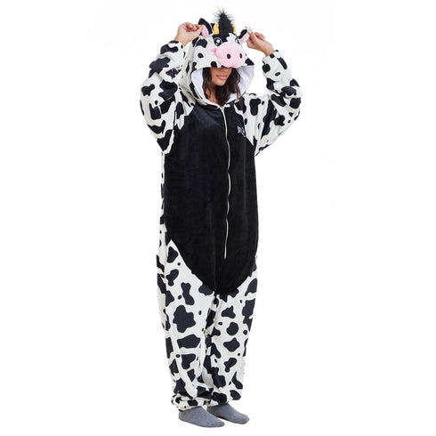 Snuggs Blanket Animal Onesie Black Cow